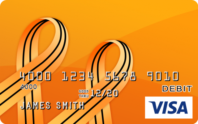 Orange and Black Ribbon Design CARD.com Prepaid Visa® Card | CARD.com